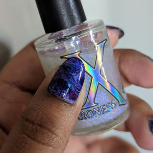 Vestige - Fluid Art Polish - Clear w/ Blue Iridescent Flakes