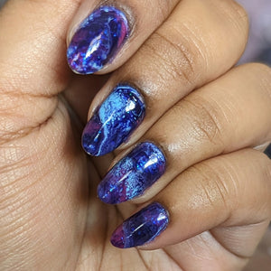 Vestige - Fluid Art Polish - Clear w/ Blue Iridescent Flakes