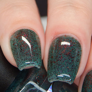 The Ghost w/ The Most - Teal w/ Black to Red Multichrome Microflakies & Green GITD