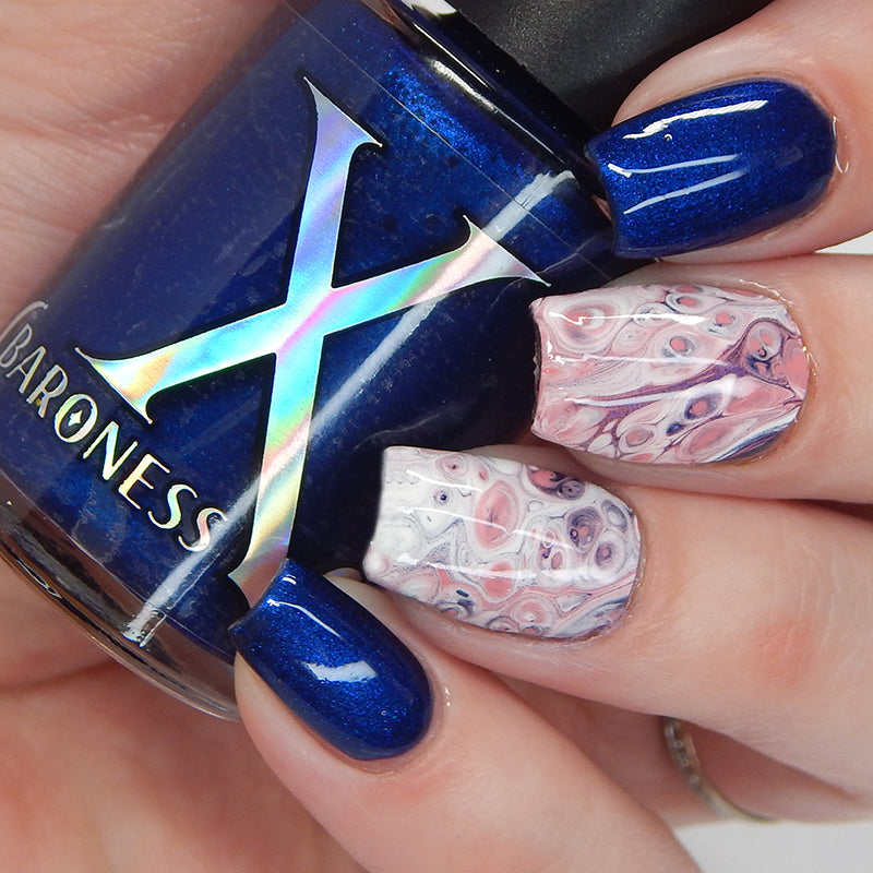 Noctilucent - Fluid Art Polish - Bright Blue Shimmer