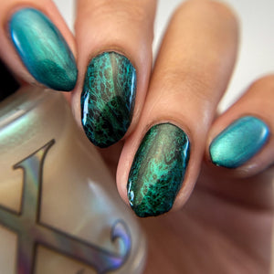 Aquarius Moondust - Fluid Art Polish - Aqua Green to Blue Shimmer