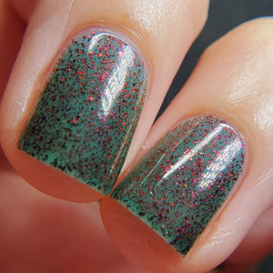 The Ghost w/ The Most - Teal w/ Black to Red Multichrome Microflakies & Green GITD