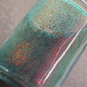 The Ghost w/ The Most - Teal w/ Black to Red Multichrome Microflakies & Green GITD