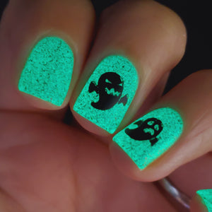The Ghost w/ The Most - Teal w/ Black to Red Multichrome Microflakies & Green GITD