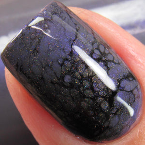 Light Show - Fluid Art Polish - Dark Grey w/ Bright Purple Shimmer