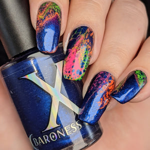 Noctilucent - Fluid Art Polish - Bright Blue Shimmer