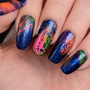 Noctilucent - Fluid Art Polish - Bright Blue Shimmer