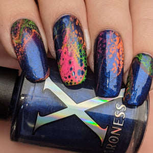 Noctilucent - Fluid Art Polish - Bright Blue Shimmer