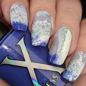 Partly Cloudy - Fluid Art Polish - Thermal Polish - Sky Blue to Colorless