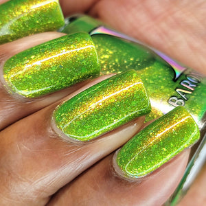 Perception - Green Jelly w/ Orange to Green Shimmer & Peridot Flakies
