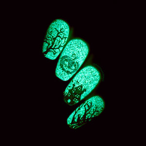The Ghost w/ The Most - Teal w/ Black to Red Multichrome Microflakies & Green GITD
