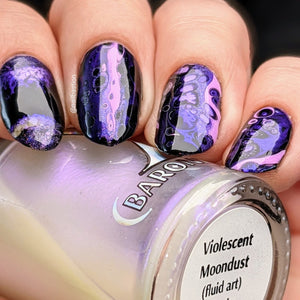 Violescent Moondust - Fluid Art Polish - Violet Shimmer in a Clear Base LE