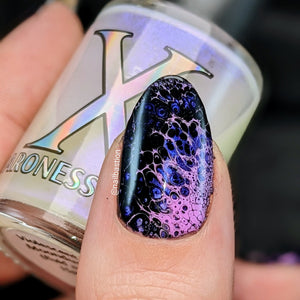 Violescent Moondust - Fluid Art Polish - Violet Shimmer in a Clear Base LE