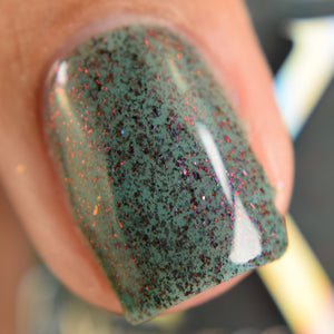 The Ghost w/ The Most - Teal w/ Black to Red Multichrome Microflakies & Green GITD