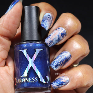 Noctilucent - Fluid Art Polish - Bright Blue Shimmer