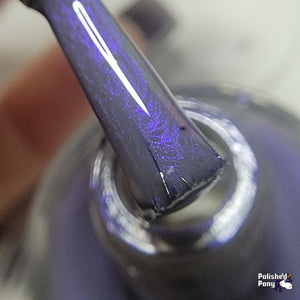 Light Show - Fluid Art Polish - Dark Grey w/ Bright Purple Shimmer