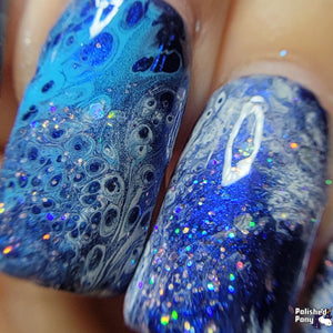 Noctilucent - Fluid Art Polish - Bright Blue Shimmer