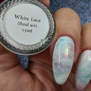 White Lace - Fluid Art Polish - Basic White