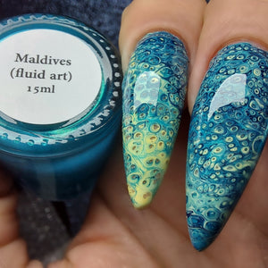 Maldives - Fluid Art Polish - Teal Shimmer