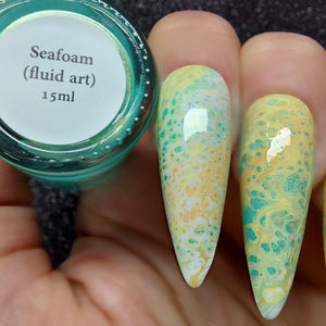 Seafoam - Fluid Art Polish - Green w/ Gold Shimmer