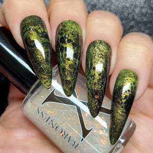 Trance - Fluid Art Polish - Copper to Gold to Green Flakie